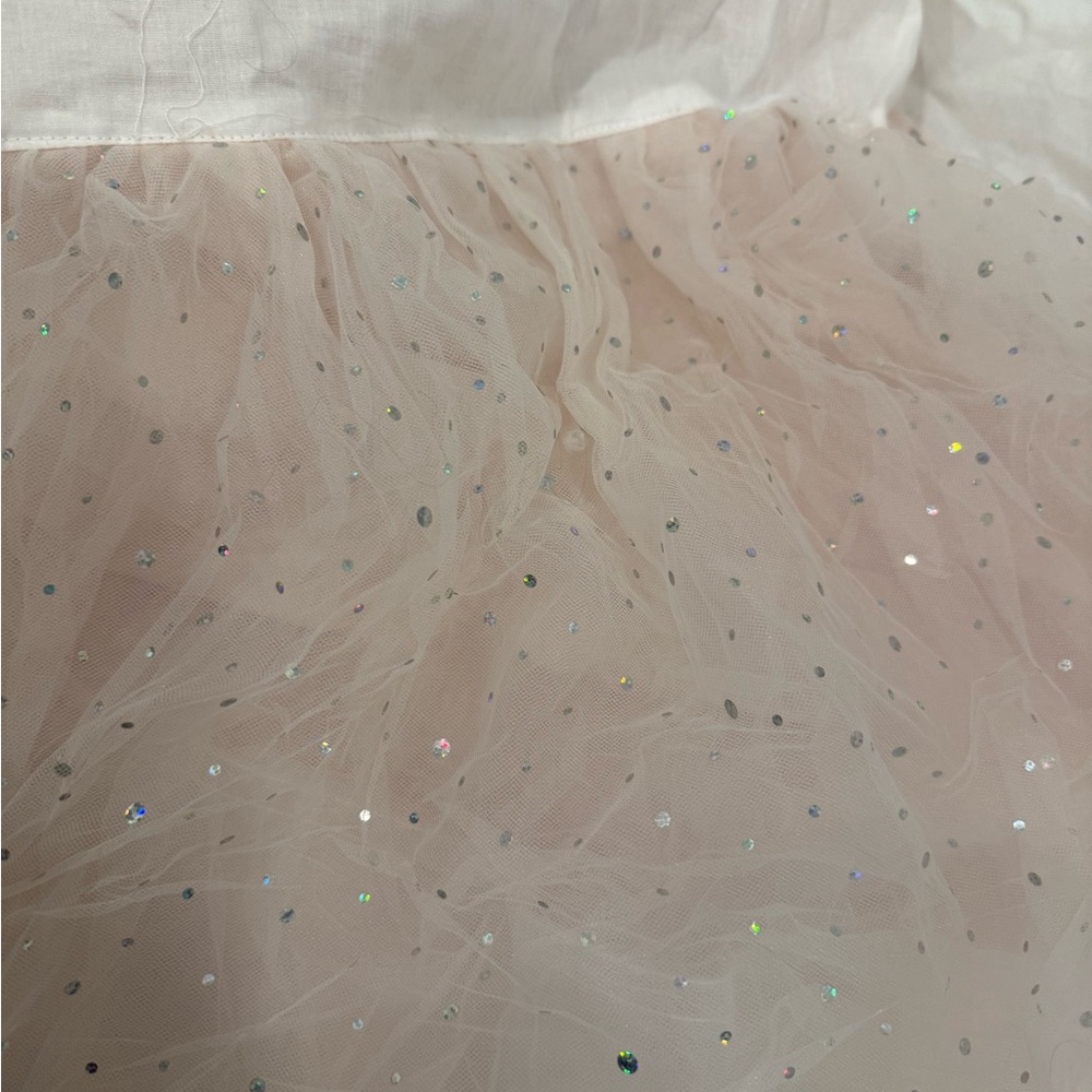 Pottery Barn Kids Monique Lhuillier Blush Tulle Crib Skirt